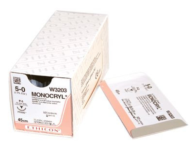 Монокрил (Monocryl) 5/0, довжина 45см, обр-реж. голка 16мм W3221