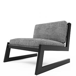 Сіре крісло "SOFT" в стилі LOFT з металу і тканини