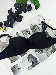 Бюстгальтер Weiyesi балконет ажурні шлейки 80B чорний (1423)