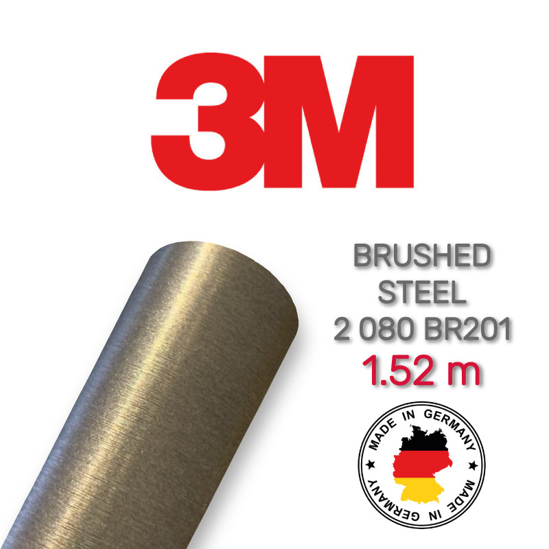 3М 2080 BR201 Brushed Steel — плівка під матову сталь 1.524 м, фото 1
