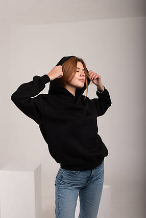 Худі UNISEX (для жінок і чоловіків). Чорний колір, фото 2