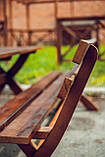 Дерев'яний садовий комплект 1,95м (Стіл та 2 Лавки) "Америка". Колір: Палісандр, фото 9