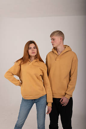 Худі UNISEX (для жінок і чоловіків). гірчичний колір, фото 2