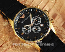 Чоловічі наручні годинники Emporio Armani AR5905 Black Gold Chronograph хронограф Емпорио Армані AR 5905 AR5906