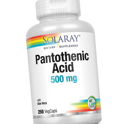 Пантотенова кислота Solaray Pantothenic Acid 500 mg 250 veg caps, фото 3