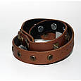 Браслет шкіряний обгортка з конусними заклепками та кільцем регулюється кнопками, фото 5