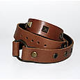 Браслет шкіряний обгортка з конусними заклепками та кільцем регулюється кнопками, фото 2