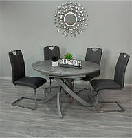 Стіл Caezar T-7479 кераміка сірий бетон Grey Matt Ceramic HY04 розмір 1200х1200 (+400)х760 мм, фото 10