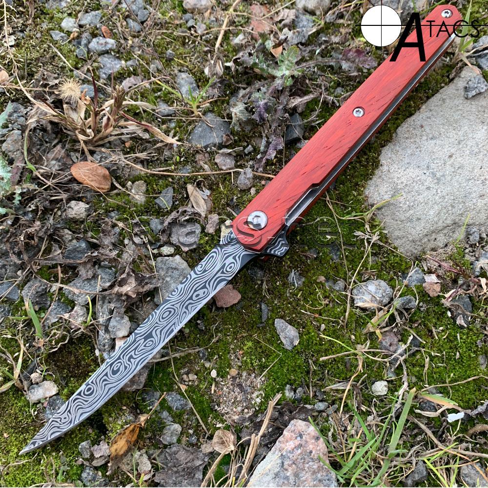 Складаний ніж/танто/туристичний ніж/Fisherman Slim Flipper M390 клинок із травленням