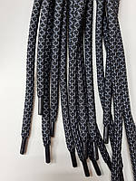 Шнурки круглі поліестер 6мм чорний+темно-сірий 1,25м