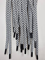 Шнурки круглі поліестер 6мм білий+чорний 1,25м