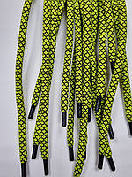 Шнурки круглі поліестер 6мм салатовий+чорний 1,25м