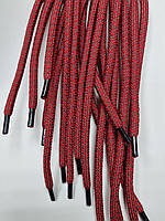 Шнурки круглі поліестер 6мм червоний+сірий 1,25м