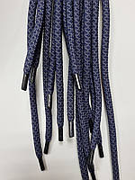 Шнурки круглі поліестер 6мм синій+сірий 1,25м