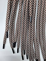 Шнурки круглі поліестер 6мм коричневий+бежевий 1,25м