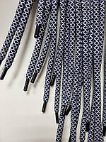 Шнурки круглі поліестер 6мм синій+білий 1,25м