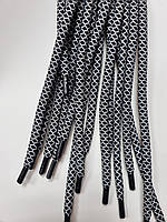 Шнурки круглі поліестер 6мм чорний+білий 1,25м