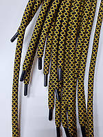 Шнурки круглі поліестер 6мм чорний+жовтий 1,25м