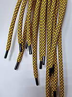 Шнурки круглі поліестер 6мм жовтий+чорний 1,25м