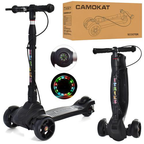 Дитячий триколісний самокат maxi JR 3-060-40-B, чорного кольору