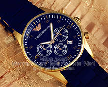 Чоловічі наручні годинники Emporio Armani AR5806 сині Blue Gold Chronograph кварц хронограф Емпорио Армані AR 5806