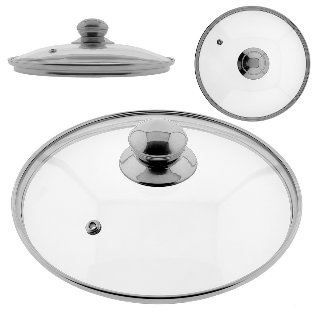 Кришка скляна для сковороди D22см + ручка нерж.