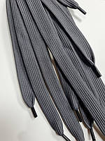 Шнурки плоский чехол поліестер 15мм темно-сірий 1,25м