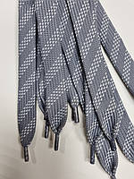 Шнурки плоский чехол поліестер 15мм сірий+білий 1,25м