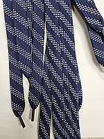 Шнурки плоский чехол поліестер 15мм синій+білий 1,25м