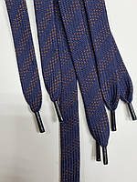 Шнурки плоский чехол поліестер 15мм синій+коричневий 1,25м