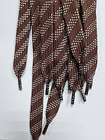 Шнурки плоский чехол поліестер 15мм коричневий+білий 1,25м