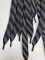 Шнурки плоский чехол поліестер 15мм чорний+білий 1,25м