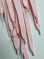 Шнурки плоский чехол поліестер 15мм рожевий 1,25м