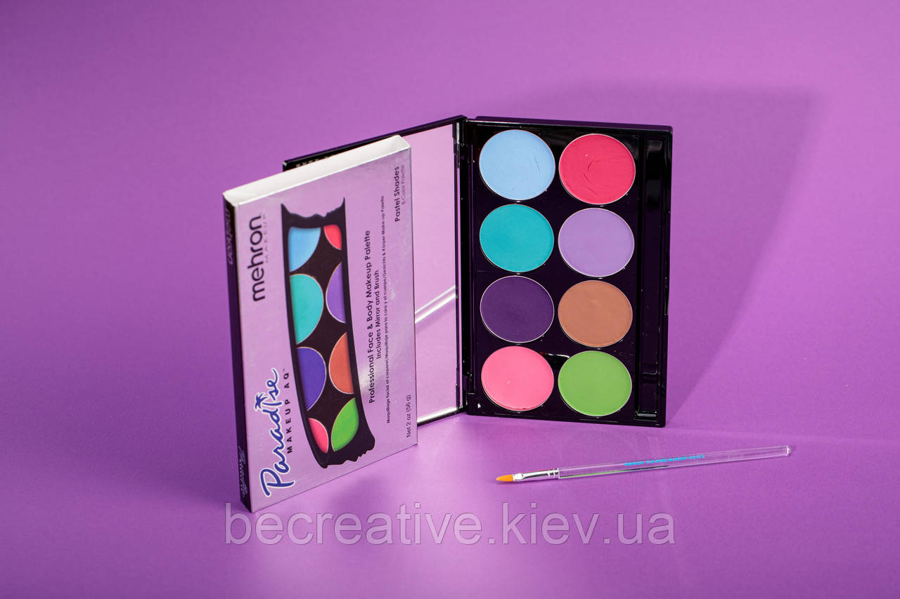 Аквагрим в панелі Mehron Paradise Makeup AQ, 8 кольорів