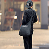 Складана компактна сумка-шопер нейлонова чорна Shopping bag to roll up BF, фото 3