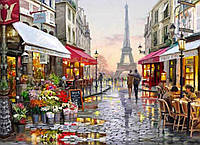Картина по номерам и алмазная мозаика ПАРИЖ 3D 2 в 1 мозаика и раскраска на подрамнике 40х50 см