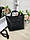 Жіноча сумка шоппер міська модна стильна комбінована чорна замша + екошкіра, фото 2