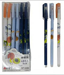 Ручка стиравана гель GP-3498 синя "Fruits" термостатна (0.5mm) 12уп/144/1728ящ