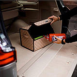 Сумка-Органайзер бокс в багажник автомобіля від Carbag Чорний з помаранчевою ниткою, фото 9