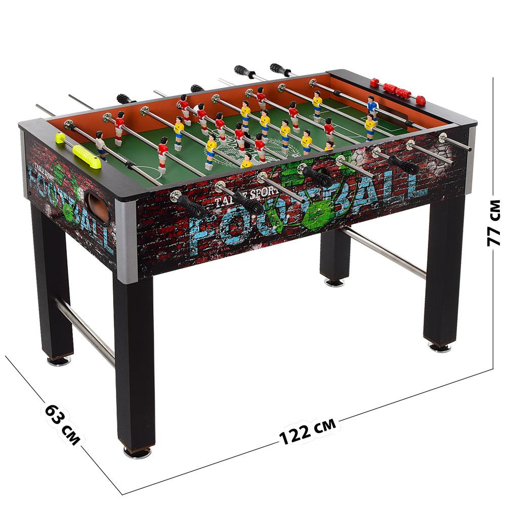 Футбол дерев'яний 1052+1 на ніжках з двома м'ячами і шкалою ведення рахунку. Розміри столу: 122х63х77 см.