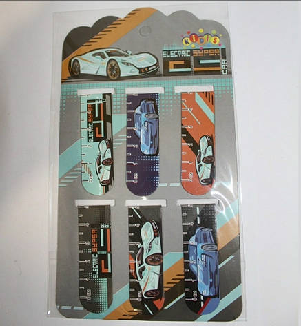 Закладка з магнітом 13484 Super Car (6 шт. в пакованні), фото 2