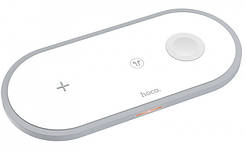 Беспроводное зарядное устройство 3-в-1 Qi HOCO CW24 15W White S