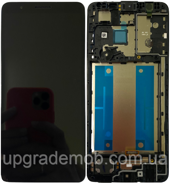 Дисплей модуль тачскрин Samsung A013 Galaxy A01 Core чорний оригінал з рамкою сервісне паковання GH82-23561A