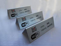Настільна металева табличка з паролем WiFi та логотипом організації з металу Розмір 15х5 см виготовимо