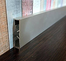 Дизайнерський алюмінієвий плінтус BEST DEAL 1/40 накладний, срібло анод, висота 40 мм, довжина 2,5 м
