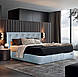 Стильне дизайнерське чорне м'яке ліжко подіум з високим м'яким узголів'ям Брістоль Richman, фото 3