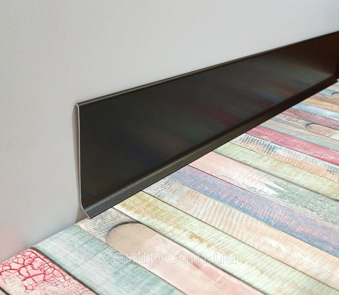 Чорний алюмінієвий плінтус BEST DEAL 3/60, висота 60 мм, довжина 2,5 м, фото 1