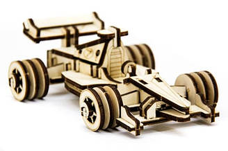 Деревянный конструктор Спортивний Болід  68 деталей