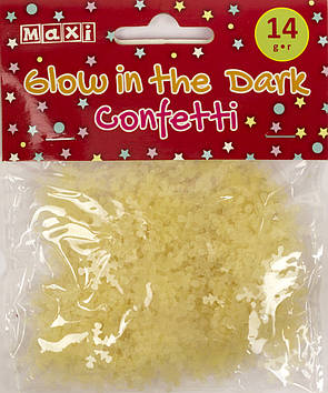 Конфетті для декорування "Maxi" світ. в темряві,14г,сніжинки №MX62550(40)
