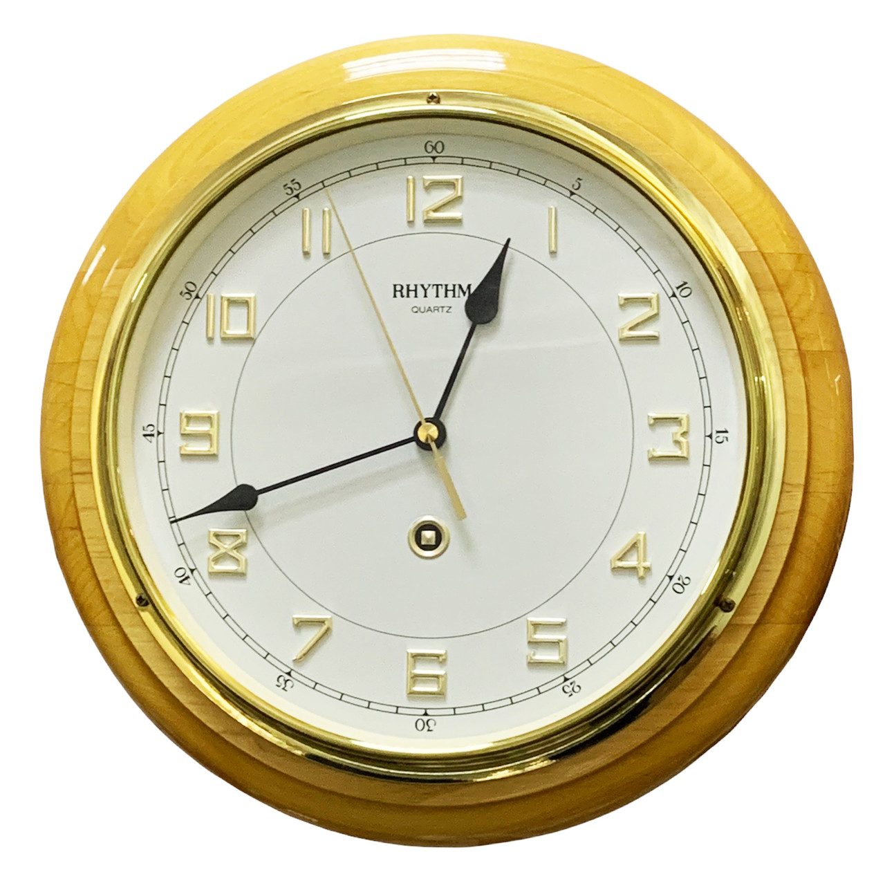 Настінний годинник RHYTHM CMG931NR07 дерев'яний, фото 1